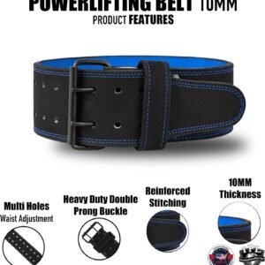 Weight Lifting Belts - Free Strap 4” Wide 10mm Thick for Weightlifting Bodybuild...