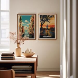 Adventure Travel Poster, Trail Running Marathon Art, Retro Adventure Prints, Out...