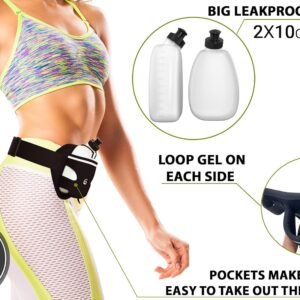 Hydration Running Belt with Bottles - Water Belts for Woman and Men - iPhone Bel...