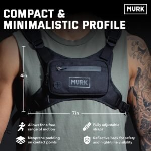 MVRK Water Resistant Chest Pack - Minimalist Running Pack For Workouts, Running ...