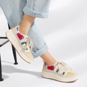 LUCKY STEP Women's Platform Sneakers Rhinestone Fashion Chunky Casual Sparkly Re...