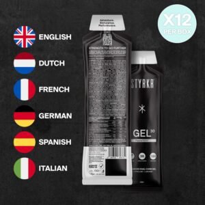 Energy Gel by Styrkr - Pack of 12 Energy Gels for Cycling & Running - Approved b...