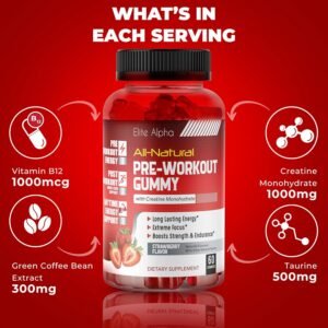 All-Natural Energized Pre-Workout Gummies with Enhanced Creatine Monohydrate ‒ L...