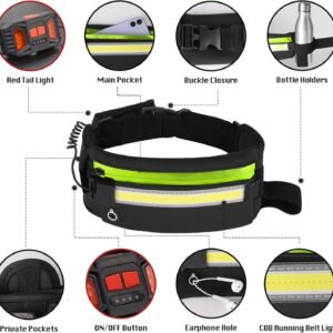 Running Light, 1000Lumens Running Belt Running Gear with 230°Rechargeable Night ...