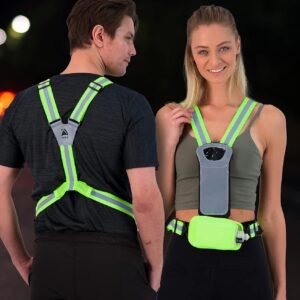 Athlé Reflective Vest with Phone Holder - High Visibility Vest for Safe Running,...