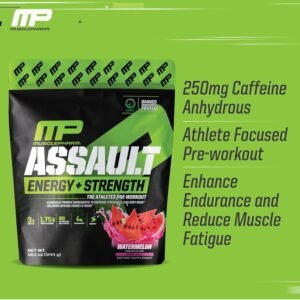 Muscle Pharm Assault Energy & Strength Pre Workout Powder for Men & Women with B...