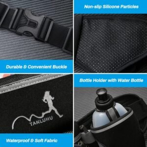 Hydration Running Belt with Water Bottles(2 x 300ML), Luckit Upgraded Nylon Webb...