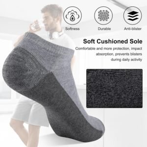 COOVAN Men Athletic Ankle Socks 12 pack Low Cut Short Cushion Casual Sock（12 pai...