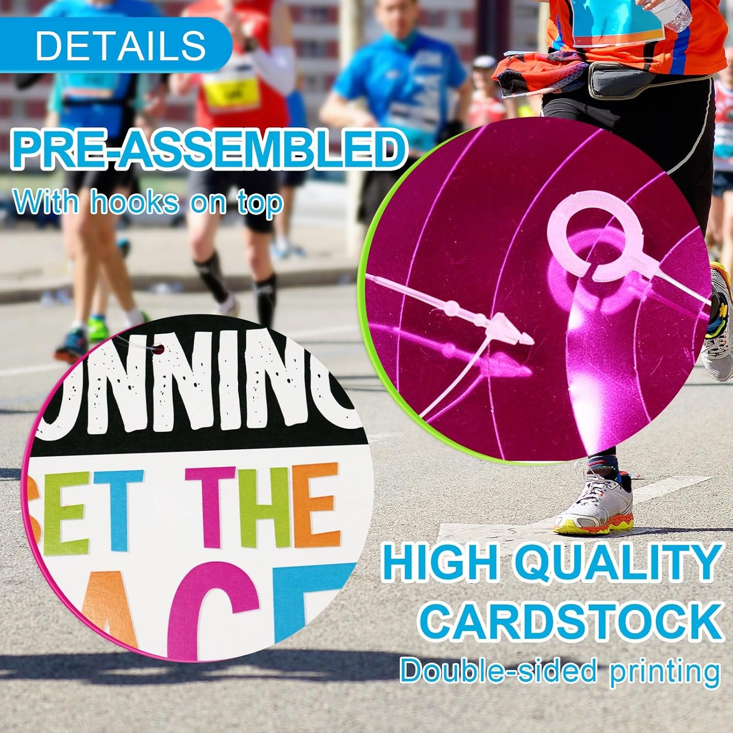 FOZEE Runner Marathon Hanging Swirls, Running Celling Decoration, Marathon Party...