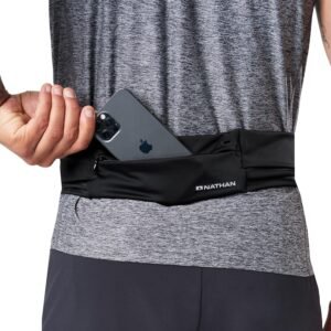 Nathan Adjustable Fit Zipster Running Belt, Zippered, Weather-Resistant Pocket &...