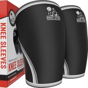 Nordic Lifting 7mm Neoprene Knee Sleeves (1 Pair) Support & Compression for Weig...