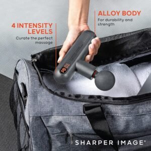 Sharper Image Deep Tissue Portable Percussion Massage Gun, Powerboost Move Full ...