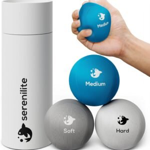 Serenilite Hand Therapy Exercise Stress Ball Bundle, Tri-Density Stress Balls fo...