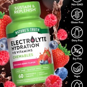 Nature's Truth Electrolyte Tablets | 60 Count | Non-GMO & Gluten Free Chewable S...