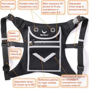 Running Mini Backpack Vest for Men & Women - Reflective w/360°Hi-Viz, Holds Acce...