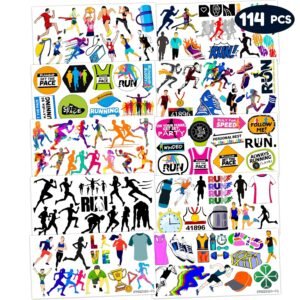 114 PCS Running Temporary Tattoos Birthday Party Decorations Supplies Favors Spo...