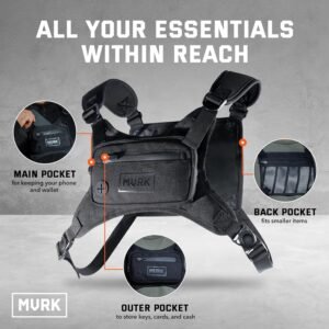 MVRK Water Resistant Chest Pack - Minimalist Running Pack For Workouts, Running ...