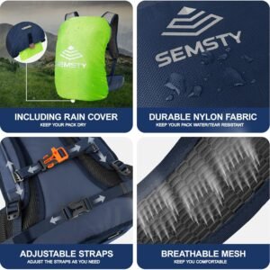 Hydration Backpack 25L, Hiking Backpack with 3L Water Bladder and Rain Cover, Li...