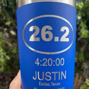 GGDesign Personalized Marathon Tumbler, Marathon Runner Gift, Laser Engrave Vacu...