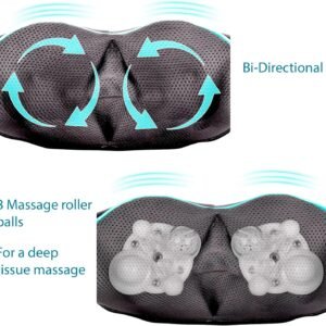 InvoSpa Shiatsu Neck and Back Massager with Heat - Deep Kneading Pillow for Mass...