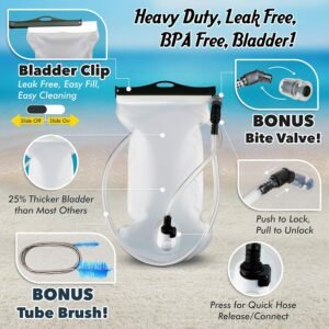 JTRYBE Hydration Pack for Running, Biking with Hydration Bladder 2L. Awesome Wat...