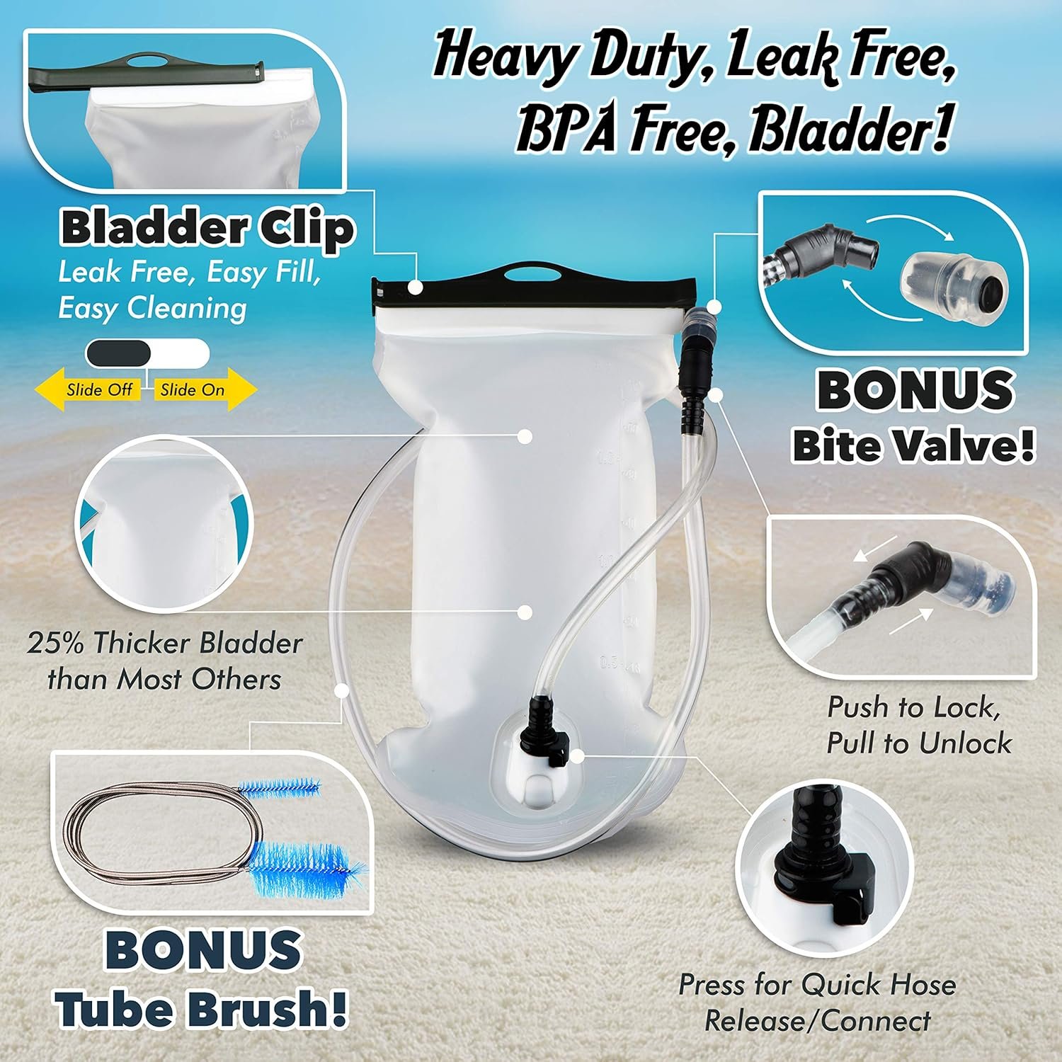 JTRYBE Hydration Pack for Running, Biking with Hydration Bladder 2L. Awesome Wat...