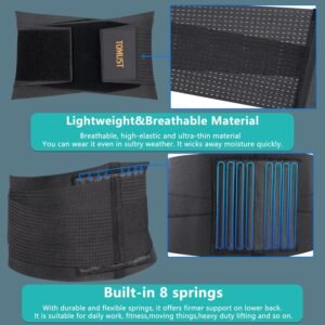 Back Brace - Breathable Waist Belt Lumbar Support for Lower Back Pain Relief, Re...