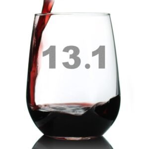 13.1 Half Marathon Stemless Wine Glass - Gifts for Half Marathon Runners - Large...