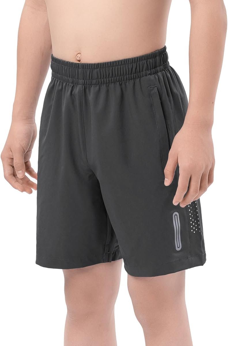 DEVOROPA Youth Boys Athletic Running Shorts Lightweight Quick Dry Sports Workout...