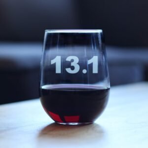 13.1 Half Marathon Stemless Wine Glass - Gifts for Half Marathon Runners - Large...