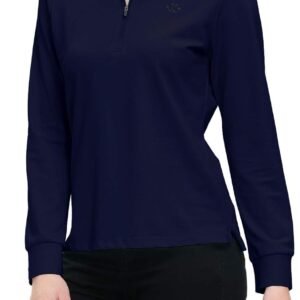 JINSHI Women's Golf Polo Shirt Long Sleeves Zip Up Sport Active Shirts Quick Dry...