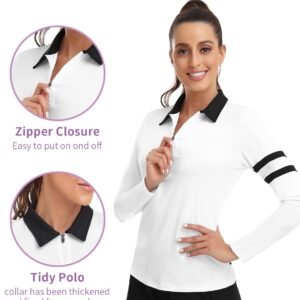 Soneven Women's Long Sleeve Golf Polo Shirts Moisture Wicking Quick Dry Half-Zip...