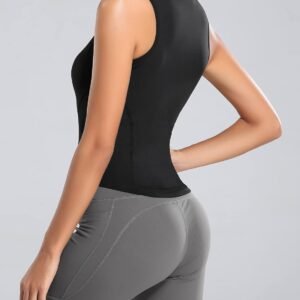 Flygo Women's Full Zip Sleeveless Workout Yoga Active Jacket Vest Golf Shirts