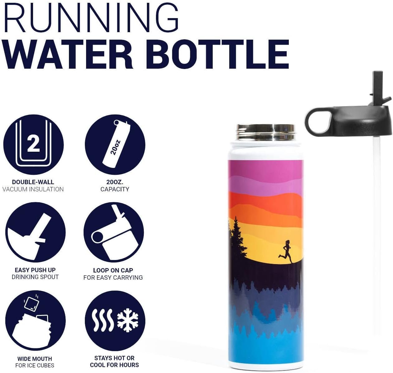 Gone For a Run RunTechnology Insulated Water Bottle | Happy Hour