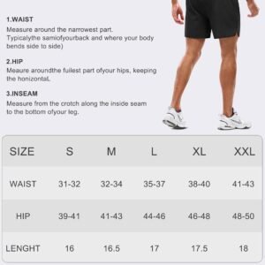 Aolesy Men's Workout Shorts with Liner - 5'' Quick Dry 2 in 1 Running Shorts Spo...