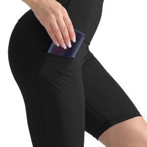 CADMUS 3 Pack Women 9" Biker Compression Short Leggings for Yoga with Big Pocket...