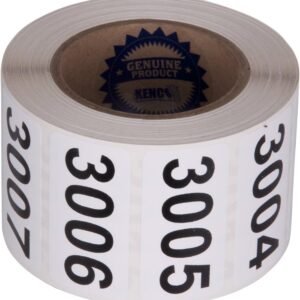 Consecutively Numbered Labels Self Adhesive Durable Vinyl- Measure: 2" X 1" by K...