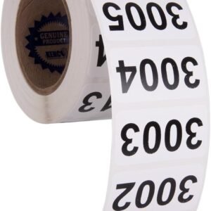Consecutively Numbered Labels Self Adhesive Durable Vinyl- Measure: 2" X 1" by K...