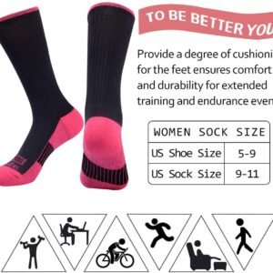 JOYNÉE Womens-Crew-Athletic-Socks Cushion Running Socks with Moisture Wicking fo...