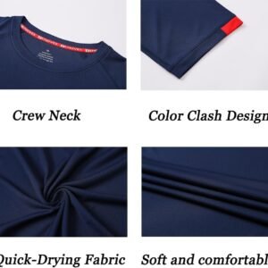 5 Pack Workout Shirts for Men Dry-Fit Crew Neck Short Sleeve Tee Tops Moisture W...