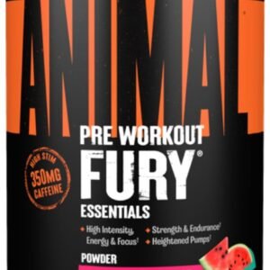 Animal Fury Pre Workout Powder Supplement for Energy and Focus 5g BCAA 350mg Caf...