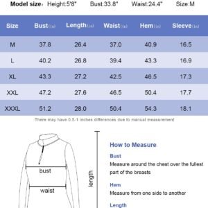 Tanst Sky Womens Golf Polo Shirts Zipper 3/4 Sleeve Moisture Wicking Tops UPF 50...