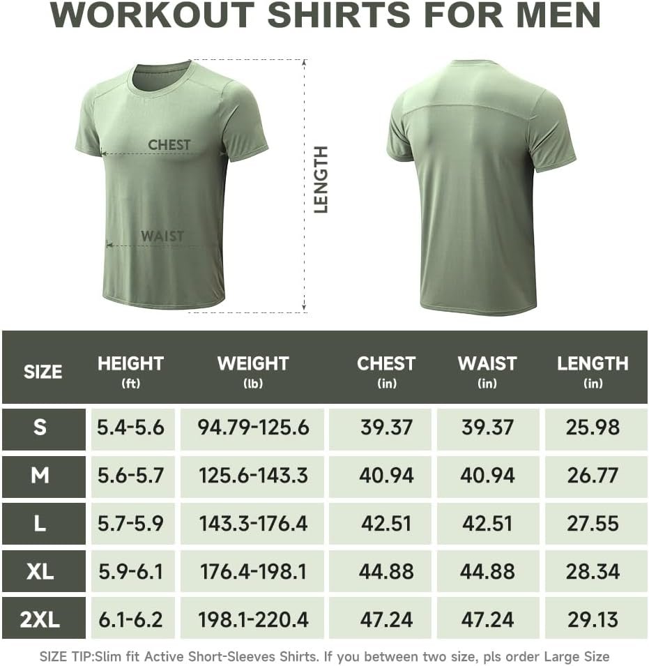 3 Pack Men Gym Tops for Men Running Shirts Men Quick Dry Sport Training Short Sl...