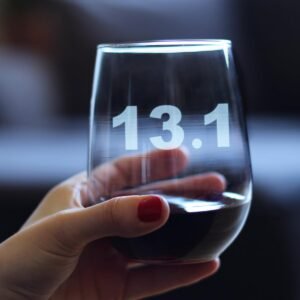 13.1 Half Marathon Stemless Wine Glass - Gifts for Half Marathon Runners - Large...