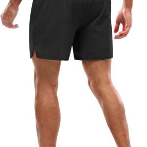 Aolesy Men's Workout Shorts with Liner - 5'' Quick Dry 2 in 1 Running Shorts Spo...