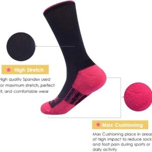 JOYNÉE Womens-Crew-Athletic-Socks Cushion Running Socks with Moisture Wicking fo...