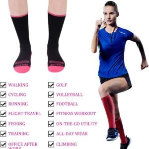 JOYNÉE Womens-Crew-Athletic-Socks Cushion Running Socks with Moisture Wicking fo...