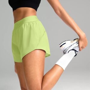 Soothfeel Women's Running Athletic Shorts with Zipper Pocket 3" Quick Dry Gym Wo...