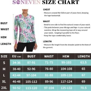 Soneven Womens Long Sleeve Golf Shirts Moisture Wicking V Neck Golf Polo Shirts ...