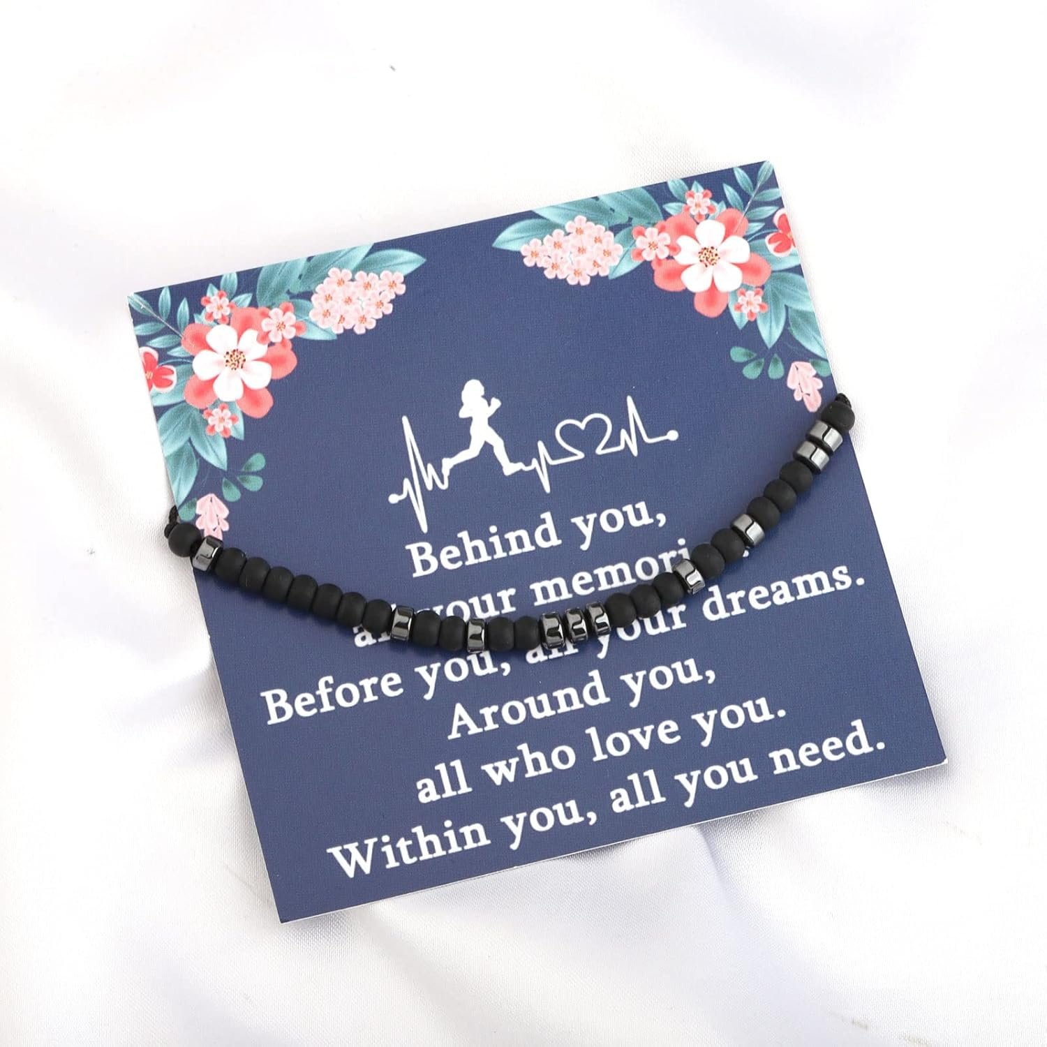 FEELMEM Runner Gift Live Love Run Morse Code Bracelet Marathon Jewelry Cross Cou...